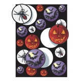 18 Adesivo Cartela Enfeite Decoração Terror Halloween