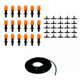 18 Bico Nebulizador Reto + 25 Conector T 4mm + 30m Microtubo