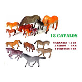 18 Cavalos Miniatura Brinquedo Animal Infantil Fazenda