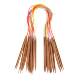 18 Peças/conjunto Agulhas De Tricô De Bambu Circular De