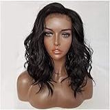 18 Polegada Peruca Natural Feminina Brasileira 100 Cabelo Humano Remy Ondulado Frente Do Laço Peruca Natural Cabelo Humano Densidade 180 