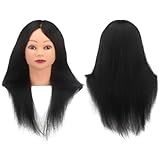 18 Polegadas 100 Cabelo Humano Marrom E Preto Duas Cores De Cabelo Modelo De Cabeça Esportiva De Barbeiro Com Cabelo Longo Cabelo Preto 