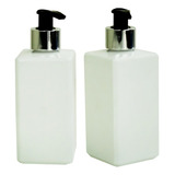 18 Porta Sabonete Liquido Vidro 250ml Branco Luxo Cor Prateado C Bico Preto