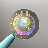 180 Peças De Adesivos Holográficos Originais Garantidos E Originais à Prova De Adulteração Selo De Segurança Etiquetas Vazias 2 5 Cm Prata