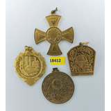 18412 Quatro Medalhas Colegiais Honra Ao