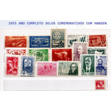 1955 Ano Completo 17 Selos Comemorativos Novos C hansen Mint