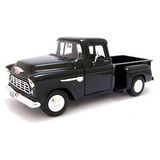 1955 Chevrolet Stepside Pickup Preto 1 24 Motormax