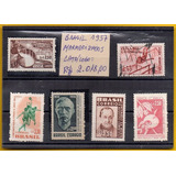 1957 Lote 06 Selos Marmorizados Alto Valor Catálogo