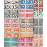 1962 Ano Completo 14 Selos Comemorativos Em Quadras Com Goma