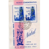 1967 B 25 Bloco Natal 67 Carimbo 1 Dia Mint