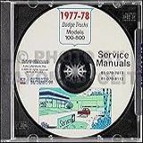1977 1978 Dodge Pickup Truck 4x4 Repair Shop Manual CD ROM