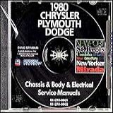 1980 DODGE CHRYSLER PLYMOUTH REPAIR SHOP SERVICE MANUAL BODY MANUAL CD INCLUDES ALL CAR MODELS 80
