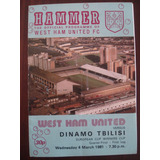 1981 West Ham United Programa Oficial