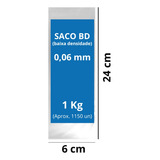 1kg Saco Plastico Transparente 6x24 Gelinho Geladinho Sacole