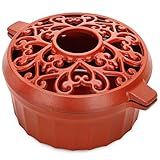 1MORE Vaporizador De Fogão A Lenha Umidificador De Fogão A Lenha Ferro Fundido Com Revestimento De Esmalte De Porcelana Panela A Vapor De Lareira Resistente à Ferrugem Decoração Interna Doméstica Capacidade De 2 5 Litros Vermelho