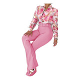 1pc Conjunto Feminino De Camisa De Manga Comprida E Calças