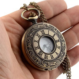 1pc Relógio De Bolso Bronze Estilo Antigo Vintage Quartz