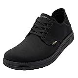 1TAZERO Sapatos Masculinos Largos Para Caminhada Com Biqueira Sapatos Ortopédicos De Largura Larga Para Homens Sapatos Casuais Com Suporte De Arco Lona Preta 10 5 Wide