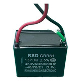 1x Capacitor Partida 1,3+1,7uf/450v Fio Cbb61 Rsd