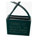 1x Capacitor Partida 4uf/250v Fio 38x16x29mm Cbb61