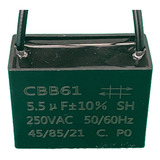 1x Capacitor Partida 5,5uf/250v Fio 38x18x28mm Cbb61