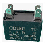 1x Capacitor Partida 5uf/250v Faston 38x18x28mm Cbb61