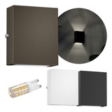 1x Arandela Mini Slim 2 Focos Externa Led G9 5w Mf143