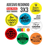 2.000 Etiqueta Adesivo Redondo Personalizado 3x3