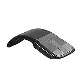 2 4G Mouse Sem Fio Com USB Arc Mouse Com Função De Toque Dobrando Ratos Ópticos Com Receptor USB Dobrando Se Mouse Para PC Laptop  Preto 