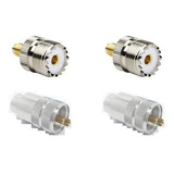 2 Adaptador Sma Fêmea P/ Ht Baofeng + 2 Conector Uhf Macho