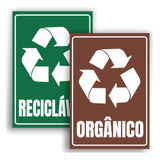 2 Adesivos Reciclável+ Orgânico 19x13cm À