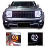 2 Angel Eyes Drl Com Seta P/ Jeep Renegade 168m Dual Led 