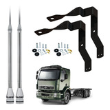 2 Antena Px Inox 2,70m Alongador Suporte Volvo Vm Parafusos