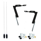 2 Antenas Px 11m Maria Mole 1/4 Suporte Cargo Moto/carona