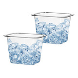 2 Baldes De 4,8 Litros Para Gelo Cristal Acrílico