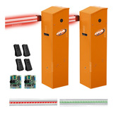 2 Barreira Cancela Automática Ppa K1 Laranja Braço Led 4,0m