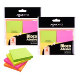 2 Blocos Auto Adesivo Post-it 8 Blocos 800 Folhas Coloridas