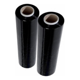 2 Bobina Filme Stretch Rolo 500mm X 0,25mic Embalagem Preto