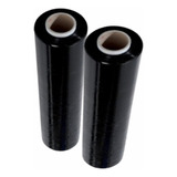 2 Bobina Filme Stretch Rolo 500mm X 0,25mic Embalagem Preto