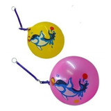 2 Bolas Borracha Poing Poing C/cordão Mola 20cm - Brinquedo Cor Amarelo