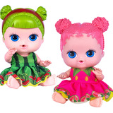 2 Boneca Bebe Frutinhas Cheirinho De Frutas Goiaba Melancia