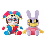 2 Bonecos Pelúcia Kit Pommi Jax Circo Digital Coelho Palhaço
