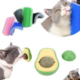2 Brinquedo Para Gato Catnip Bola Erva Gatos + Coçador Escov