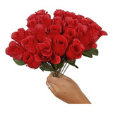 2 Buquê Flor Artificial Botão Rosa P/decoração Casamento