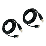 2 Cabo Mini Usb V3 Com Fio Para Carrega Controle Ps3 Sem Fio
