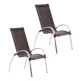 2 Cadeiras Descanso Garden Em Alumínio Para Área E Piscina