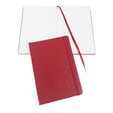 2 Cadernetas Couro Sintético Bordo Sem Pauta 14x21 Grande