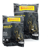 2 Câmaras De Ar Bicicleta Aro 24 Pirelli Bico Grosso 33mm