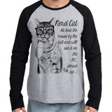 2 Camiseta Manga Longa Blusa Gato Nerd Mouse Boca Rato Cat 