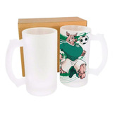 2 Canecas De Vidro Chopp Jateada 475ml Sublimação